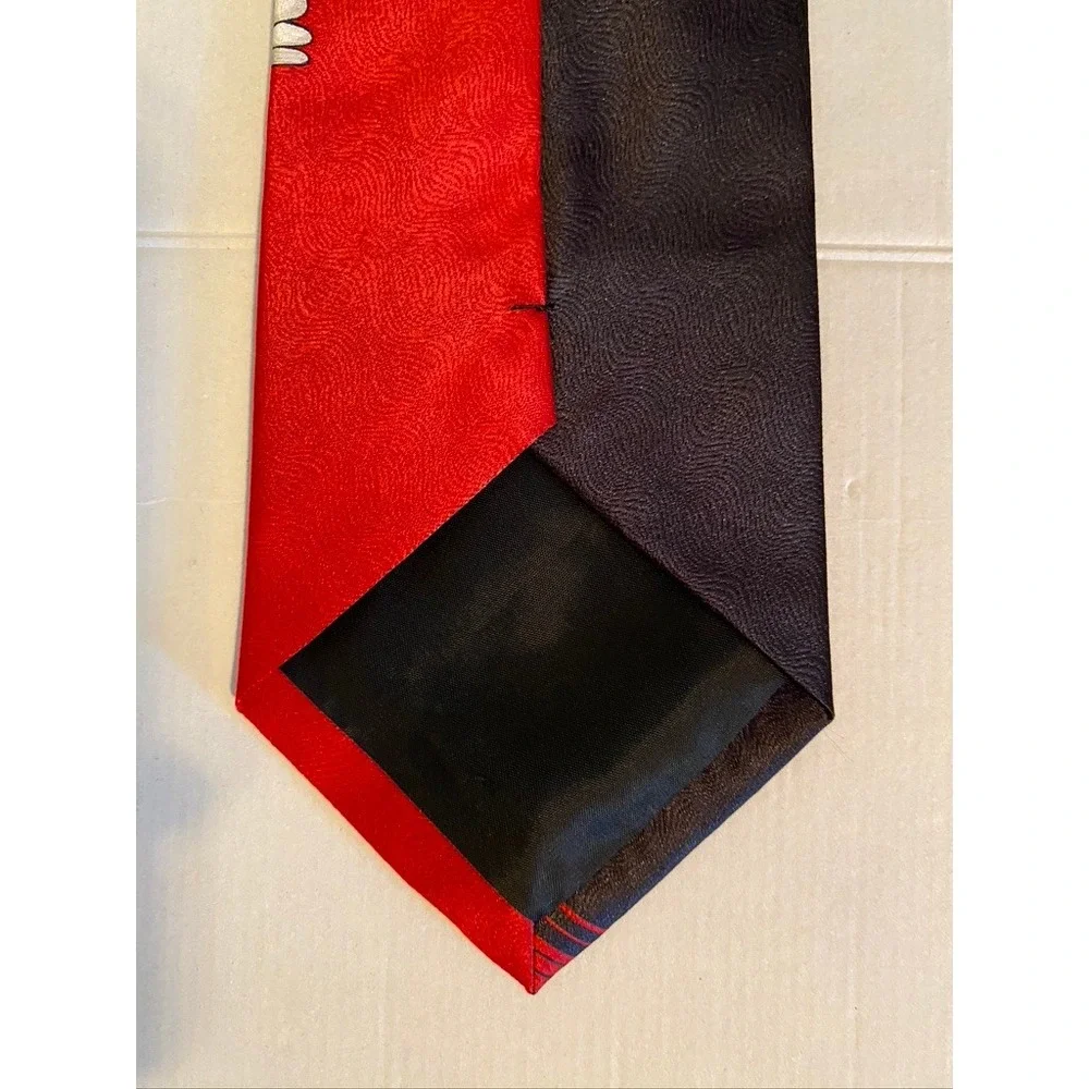 Mickey Unlimited Disney Mickey Mouse Bandleader Red Black Silk Feel Necktie